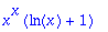 x^x*(ln(x)+1)
