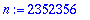 n := 2352356